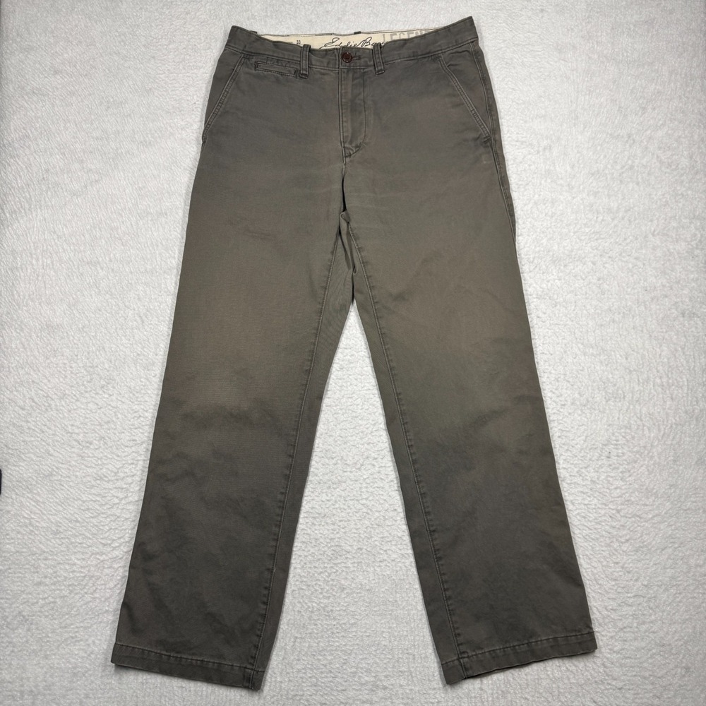 Eddie Bauer Straight Leg Chino Pants Casual Brown Men's Size 33x32